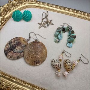 Lot Of Shell Themed Earrings